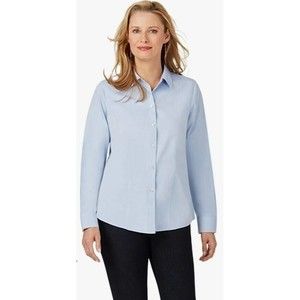 NEW Foxcroft Non Iron Shaped Fit Blue Jean Blue Sz 10 Sleeve Shirt Blouse   NWT